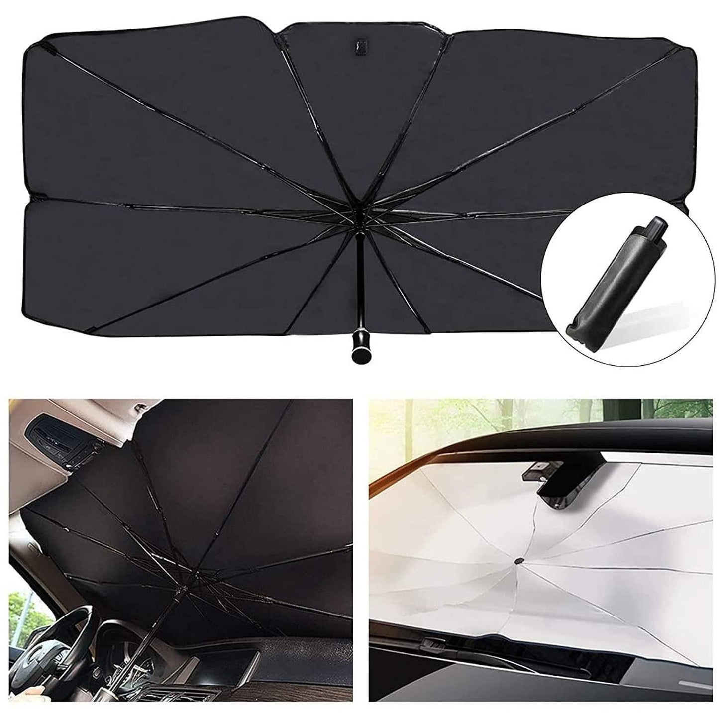 Car Windshield Sun Shade Umbrella – Foldable UV & Heat Protection