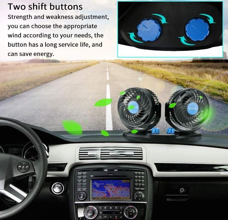 USB Silent 360° Rotatable Car Cooling Fan