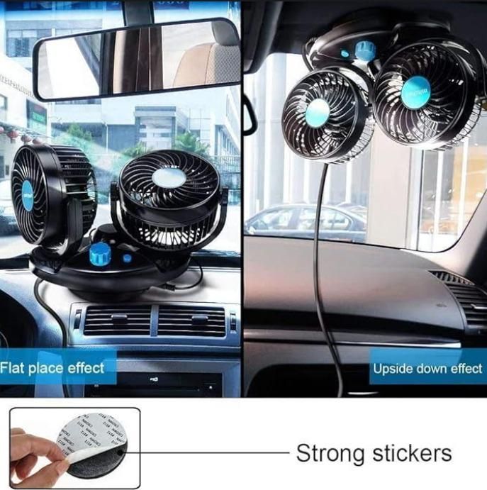 USB Silent 360° Rotatable Car Cooling Fan