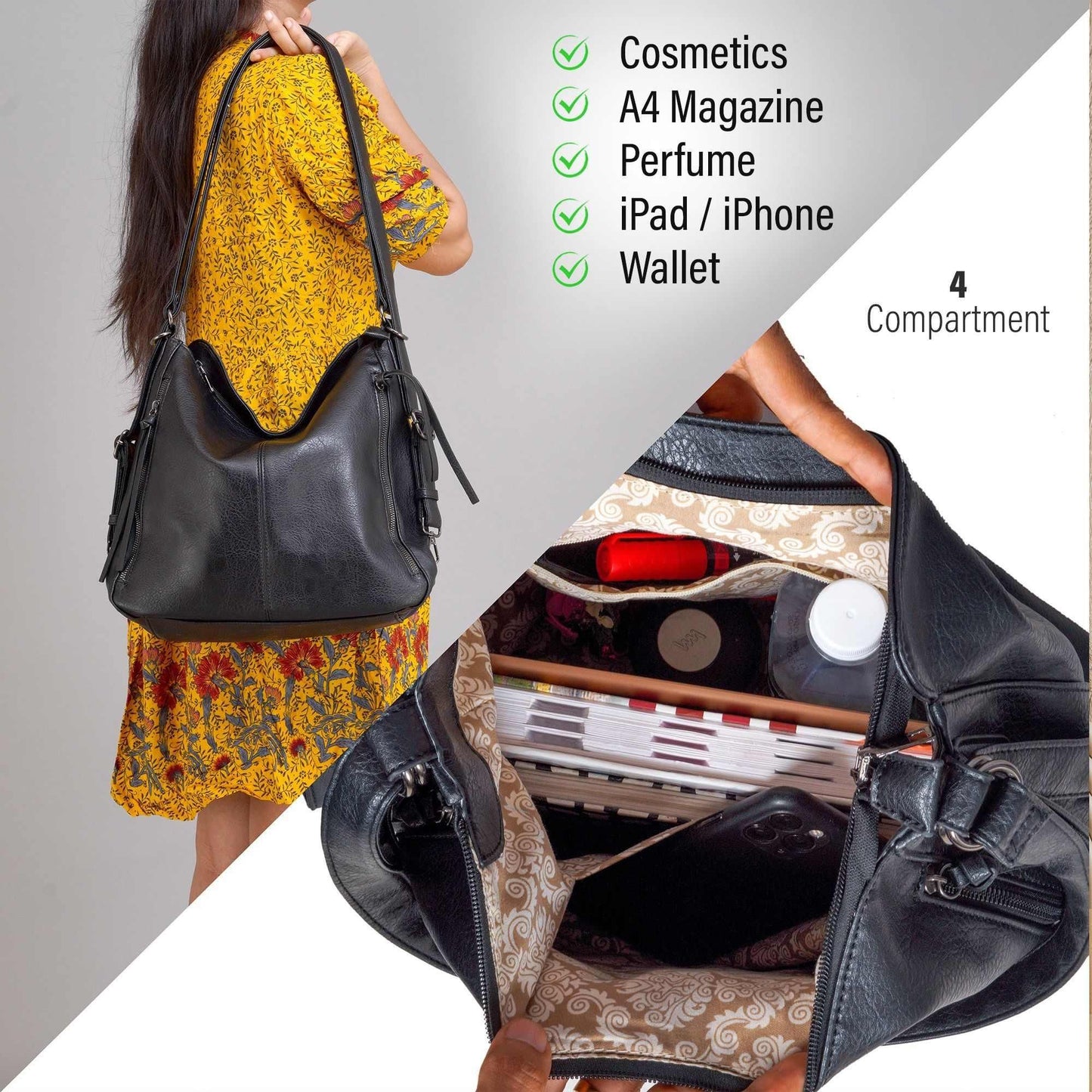 3-Pcs Handbags Set for Women – Stylish Faux Leather Combo