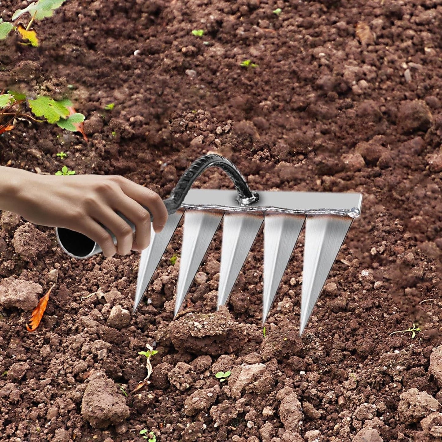 🌱 5 Teeth Carbon Steel Garden Weeding Tool