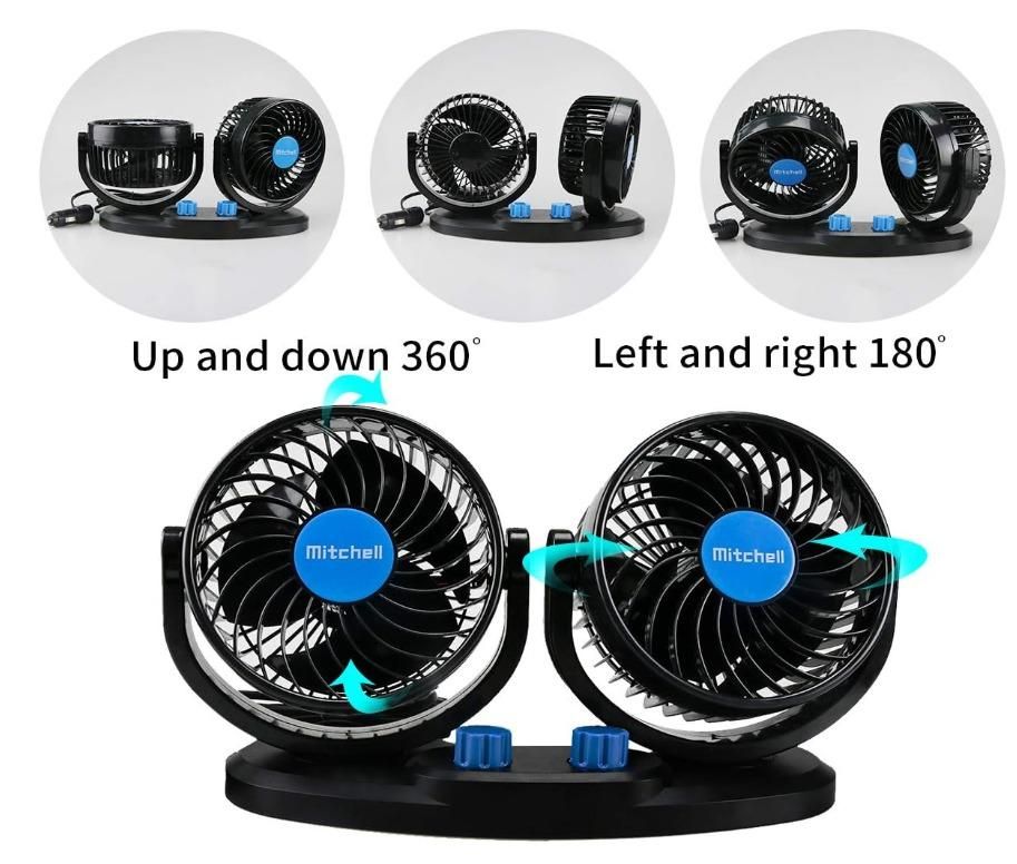 USB Silent 360° Rotatable Car Cooling Fan