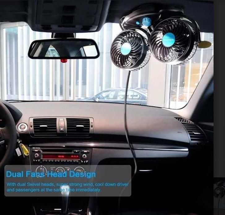 USB Silent 360° Rotatable Car Cooling Fan