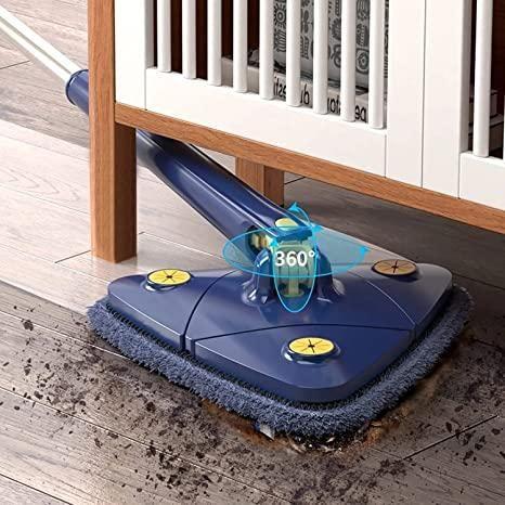 Blue Squeezing Triangle Cleaning Mop – 360° Rotating Dry