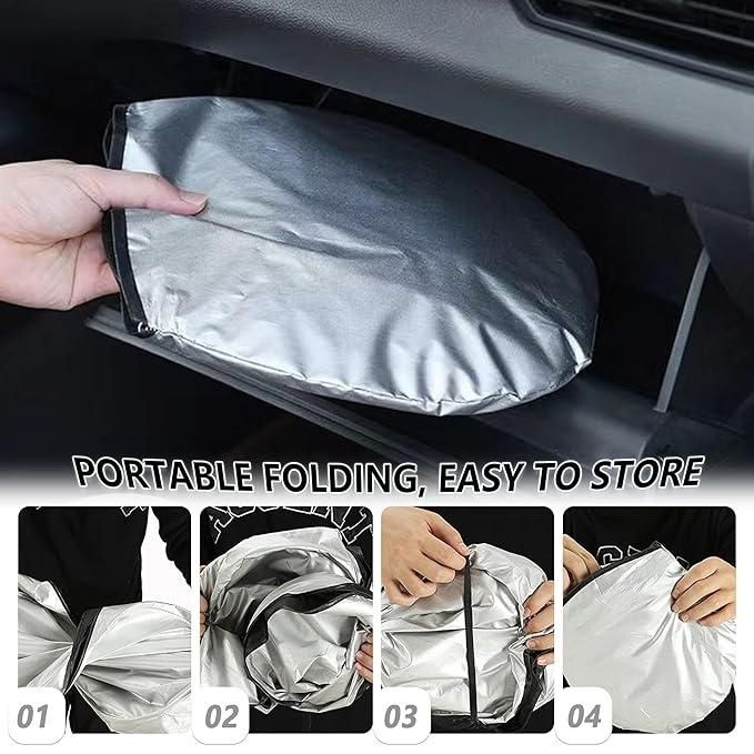 Folding Car Window Sunshade Cover – UV Protection & Heat Blocker for Cool Interiors (Pack of 1)