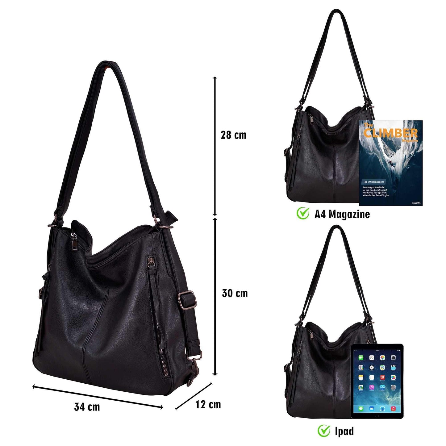 3-Pcs Handbags Set for Women – Stylish Faux Leather Combo