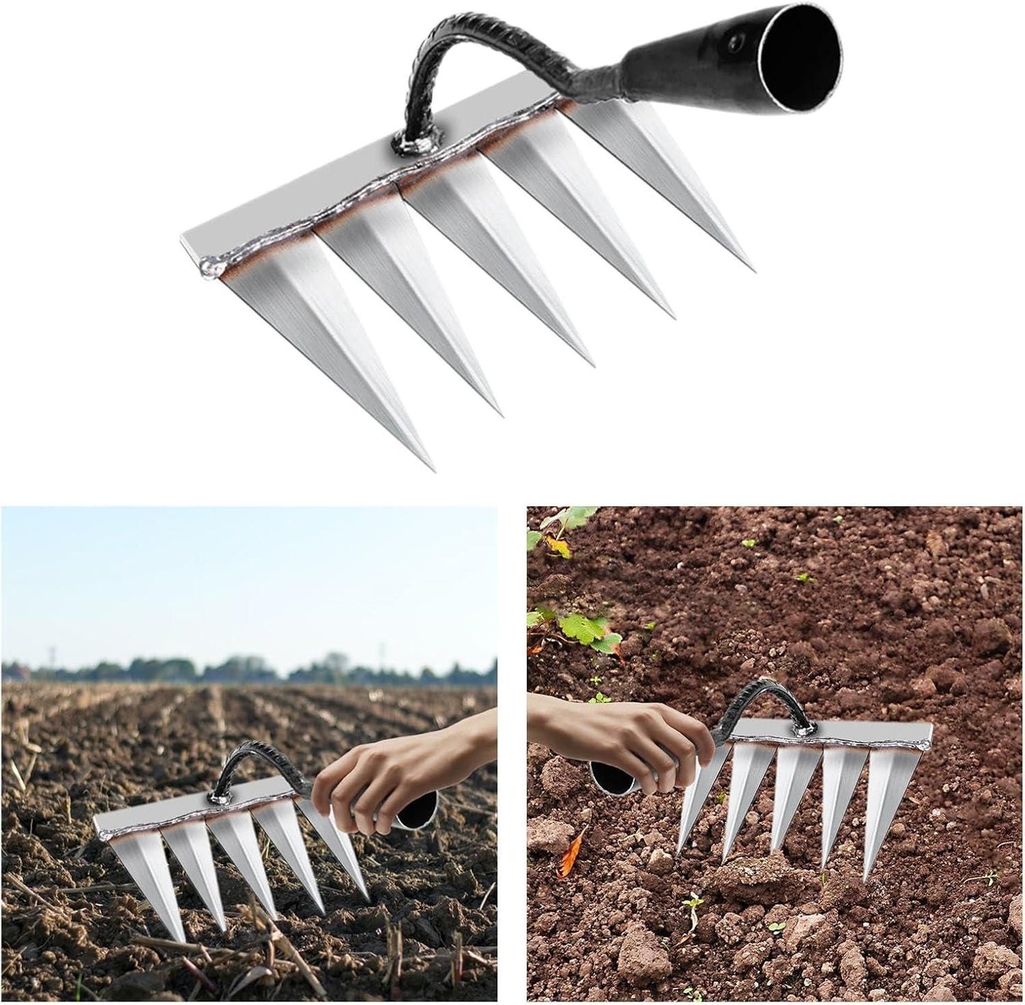 🌱 5 Teeth Carbon Steel Garden Weeding Tool