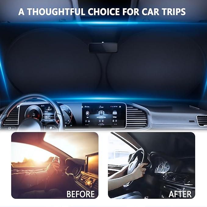 Folding Car Window Sunshade Cover – UV Protection & Heat Blocker for Cool Interiors (Pack of 1)
