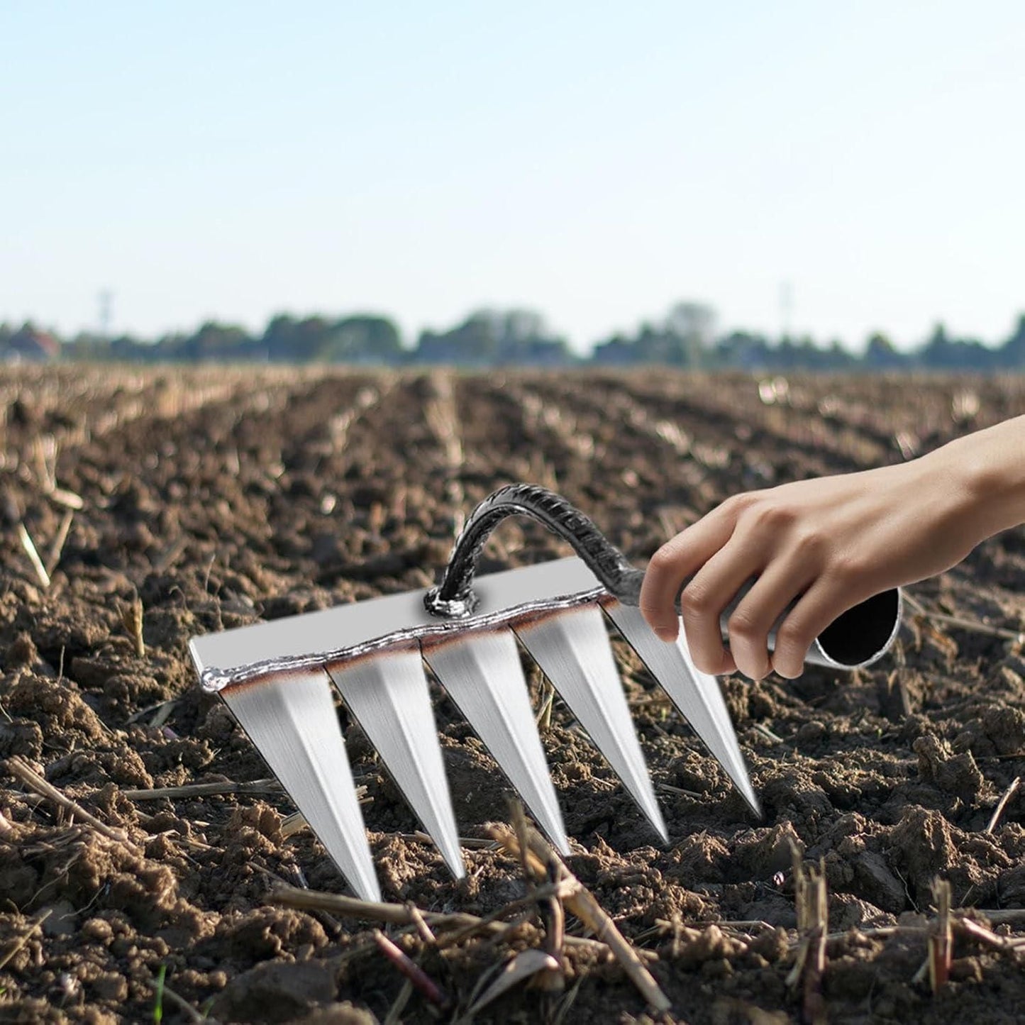 🌱 5 Teeth Carbon Steel Garden Weeding Tool