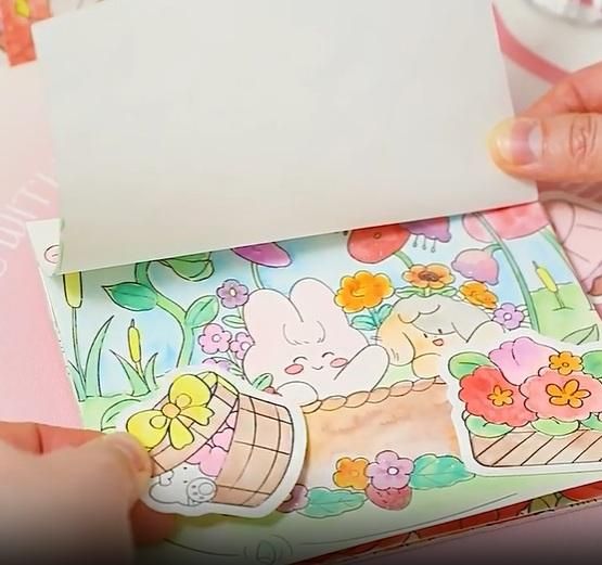 Cartoon Art Coloring Painting Set Kid Watercolor Paper Book