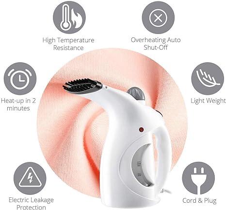 2-in-1 Fast Heat-Up Handheld Garment & Facial Steamer Iron Brush