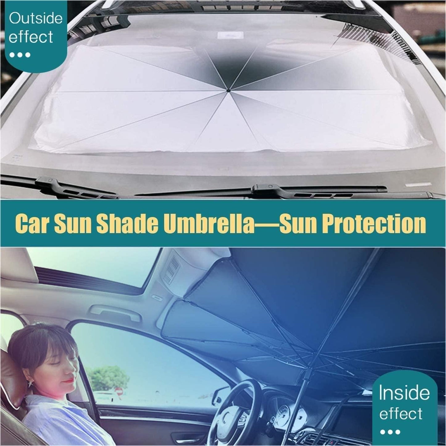Car Windshield Sun Shade Umbrella – Foldable UV & Heat Protection