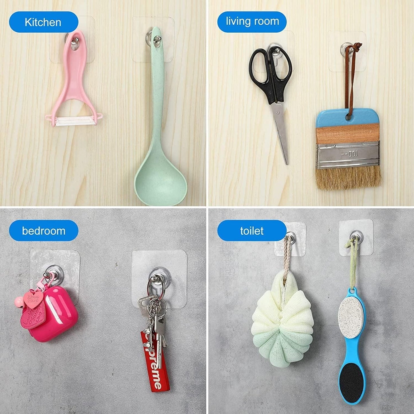 Wall Mount Screw Hooks for Room 10 Pcs