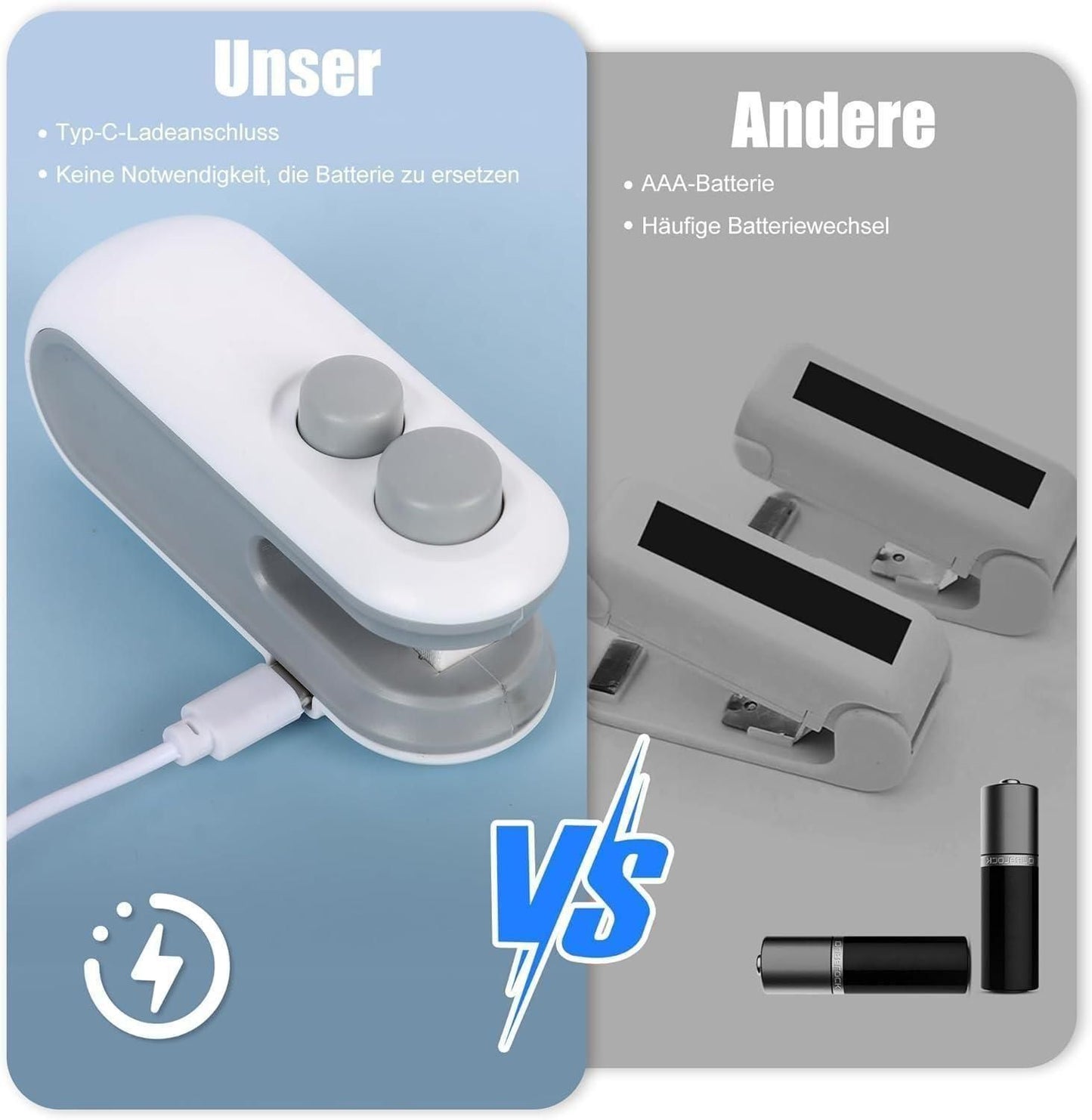 2-in-1 Portable Mini USB Rechargeable Bag Sealer & Cutter