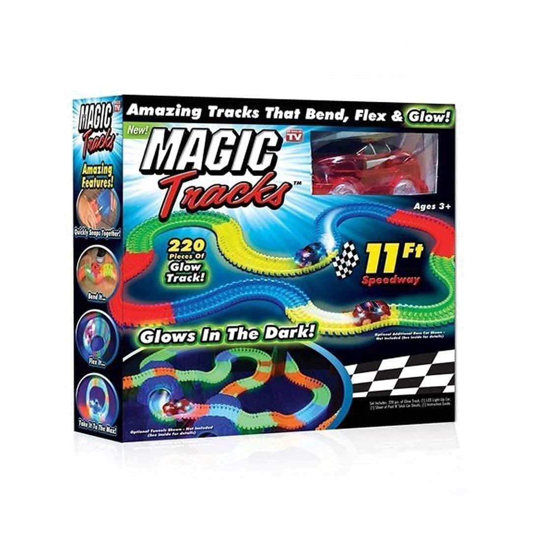 Magic Tracks Flexible Glow-in-the-Dark Racetrack with 3D LED Car