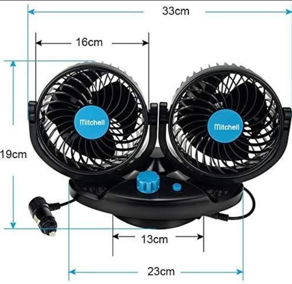 USB Silent 360° Rotatable Car Cooling Fan
