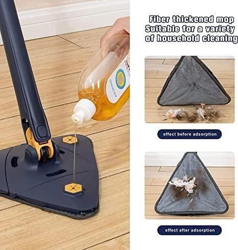 Blue Squeezing Triangle Cleaning Mop – 360° Rotating Dry