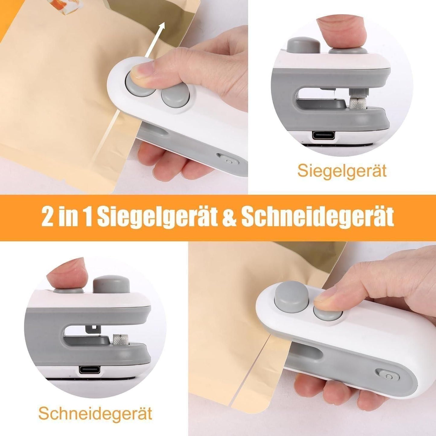 2-in-1 Portable Mini USB Rechargeable Bag Sealer & Cutter