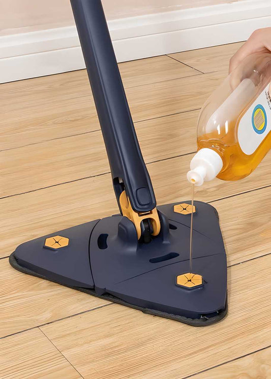 Blue Squeezing Triangle Cleaning Mop – 360° Rotating Dry