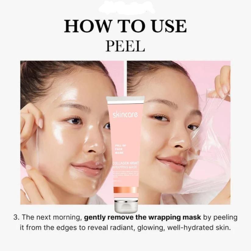 🌙 Collagen Night Wrapping Peel Off Mask | Skin Repair & Glow | Pack of 2 🌟