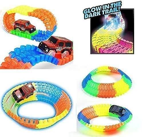Magic Tracks Flexible Glow-in-the-Dark Racetrack with 3D LED Car
