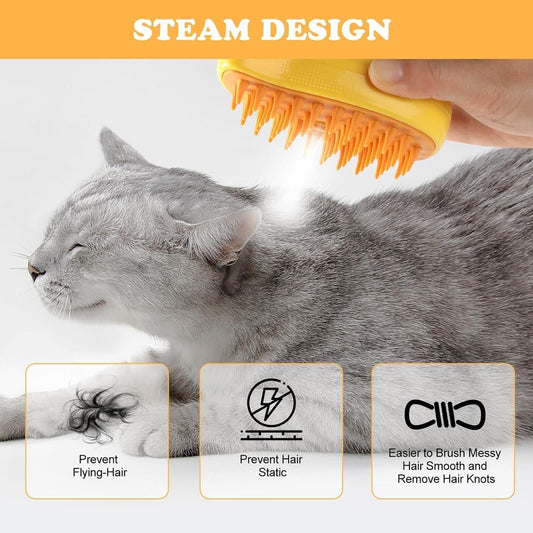 3-in-1 Steaming Pet Hair Brush