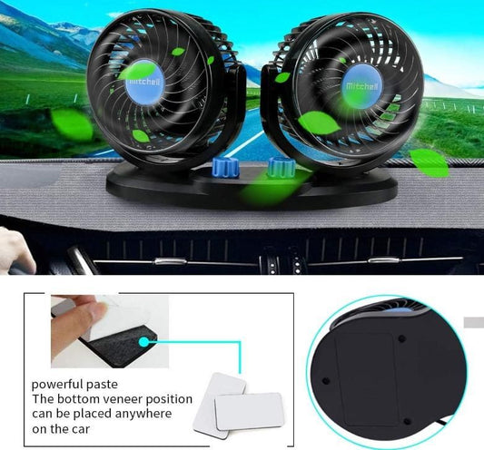 USB Silent 360° Rotatable Car Cooling Fan