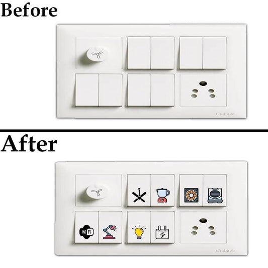 3D Premium Switch Stickers – Assorted Vinyl Labels for Home & Office (Pack of 149)