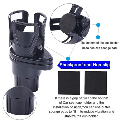 2-in-1 Adjustable Rotating Car Cup Holder