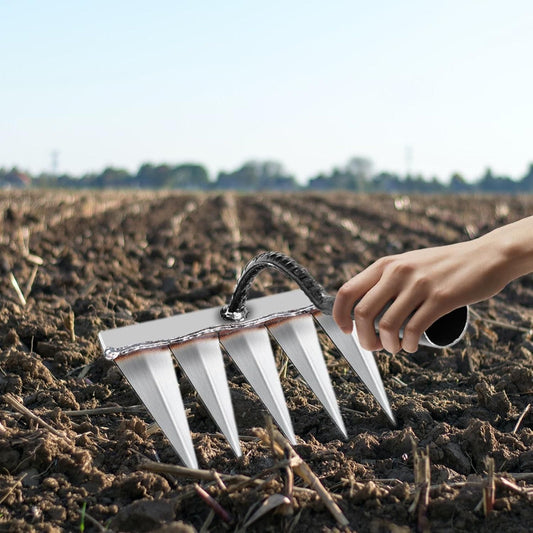 🌱 5 Teeth Carbon Steel Garden Weeding Tool