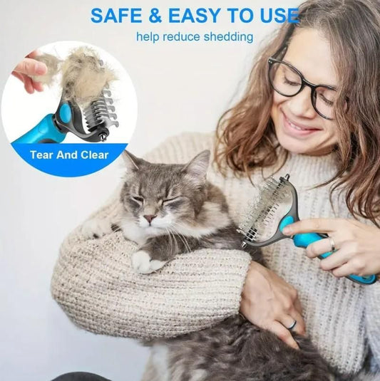 2 in 1 Deshedding Grooming Undercoat Brush for Pets