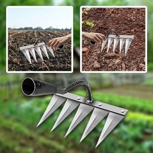 🌱 5 Teeth Carbon Steel Garden Weeding Tool