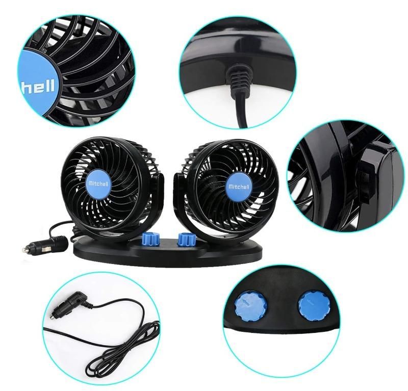 USB Silent 360° Rotatable Car Cooling Fan
