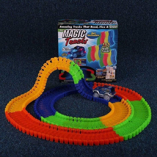 Magic Tracks Flexible Glow-in-the-Dark Racetrack with 3D LED Car