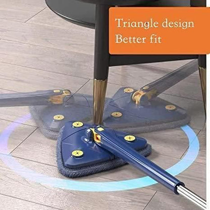 Blue Squeezing Triangle Cleaning Mop – 360° Rotating Dry
